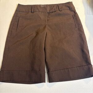 WOMENS SIZE 9 VINTAGE SHORTS BERMUDA BROWN CUFF SLACKS SPEECHLESS Y2K